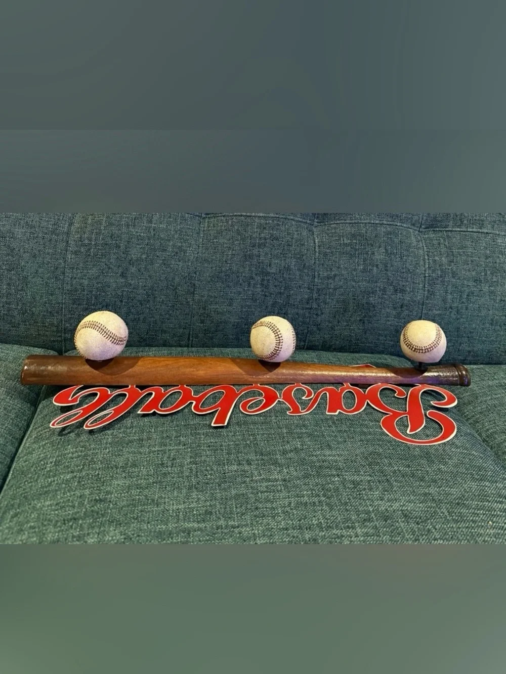 Hobby Lobby Baseball Bat Wall Decor Coat Rack Hat Hooks Sports Man Cave